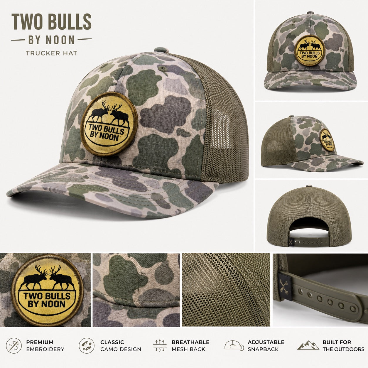Two Bulls By Noon Trucker Hat