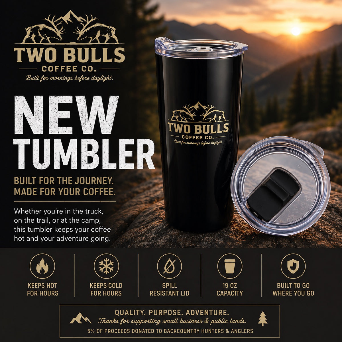 Two Bulls 19oz Tumbler